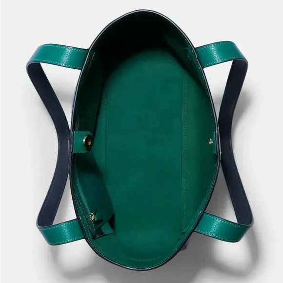 New Coach C5676 Tote in Colorblock with Horse and Carriage Leather Twilight - Picture 4 of 4